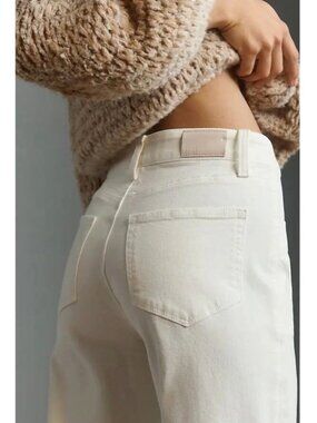 Paige Women's Sz 4 Anessa Raw Hem High Waist Crop Wide Leg Utility Jeans